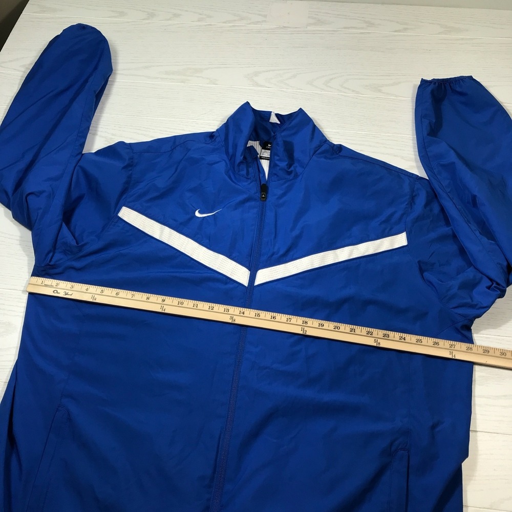 Nike Dri-Fit Windbreaker Jacket Men XXLT Blue Lined Full Zip Vented Zip Pockets - Picture 5 of 16